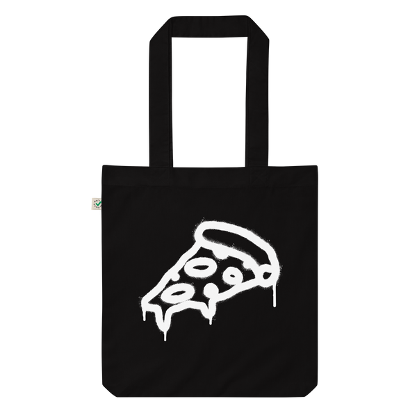 Graffiti - Pizza (black tote bag)