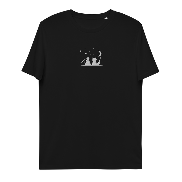 The Little Prince - Fox and Prince EMBROIDERY (black T-Shirt)